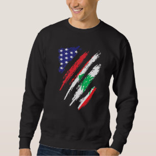 Lebanon American Grown Flag USA Patriot Heritage M Sweatshirt