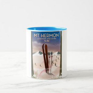 Lebanon and Syria Mt Hermon Ski Two-Tone Coffee Mug