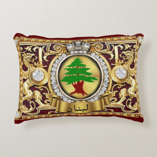 Lebanon (Arabic Lettering) Accent Gift Pillow (Front)
