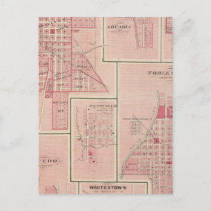 Lebanon, Boone Co with Arcadia, Zionsville Postcard