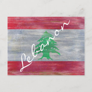 Lebanon distressed Lebanese flag Postcard