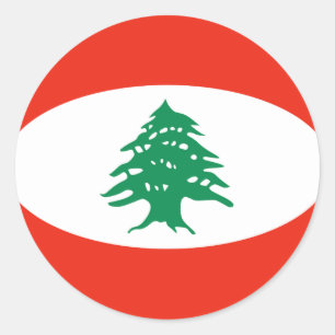 Lebanon Fisheye Flag Sticker