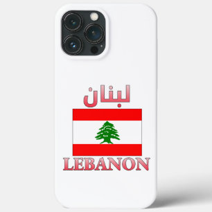 Lebanon Flag لبنان Arabic & English WordArt Cool iPhone 13 Pro Max Case