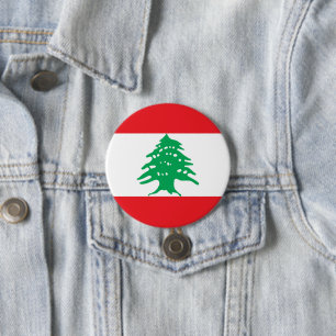 Lebanon flag 7.5 cm round badge