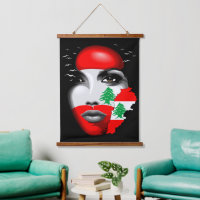 Lebanon Flag and Map on girl's face