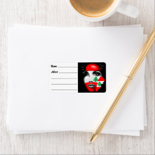 Lebanon Flag and Map on girl's face Label