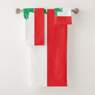 Lebanon Flag Bath Towel Set