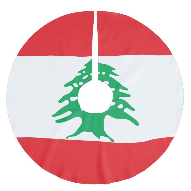 Lebanon flag brushed polyester tree skirt (Front)