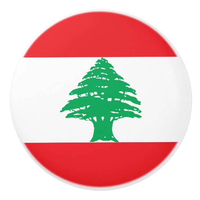 Lebanon Flag Ceramic Knob (Front)