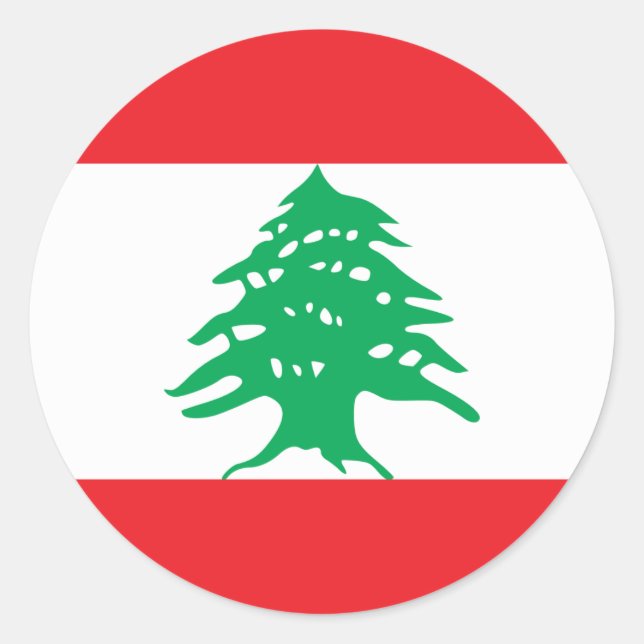 Lebanon Flag Classic Round Sticker (Front)