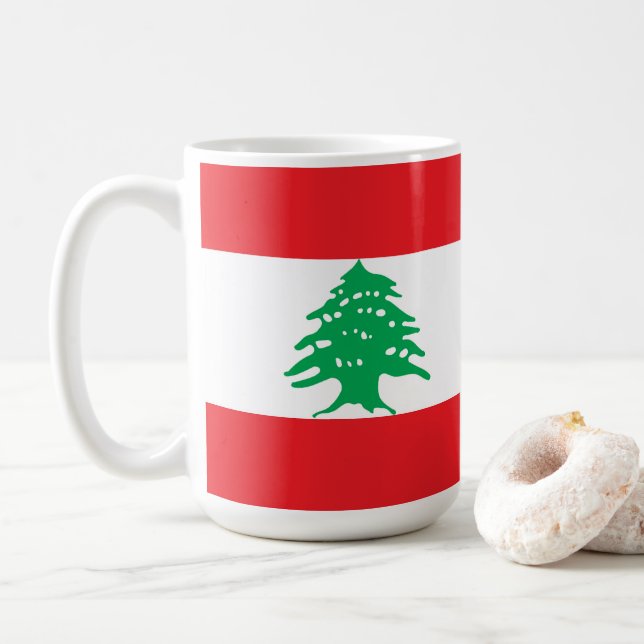 Lebanon flag coffee mug (With Donut)