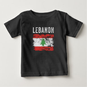 Lebanon Flag Distressed - Lebanese Flag Baby T-Shirt