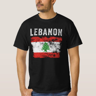 Lebanon Flag Distressed - Lebanese Flag T-Shirt