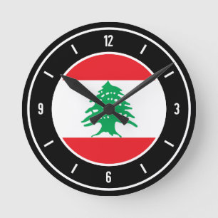 Lebanon Flag Elegant Round Clock