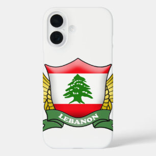 Lebanon Flag Emblem iPhone 16 Case