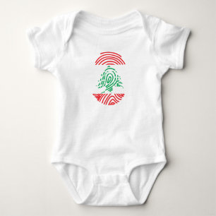 Lebanon Flag Fingerprint Baby Bodysuit