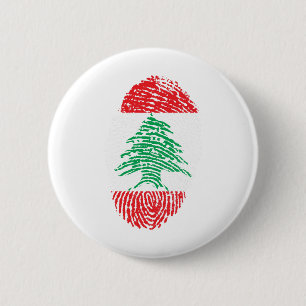 Lebanon Flag Fingerprint Country Pride 6 Cm Round Badge