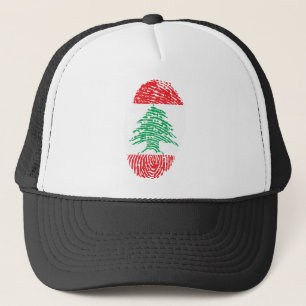 Lebanon Flag Fingerprint Country Pride Trucker Hat