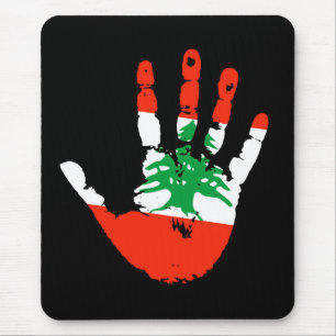 Lebanon Flag Handprint Mouse Mat