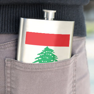 Lebanon flag hip flask