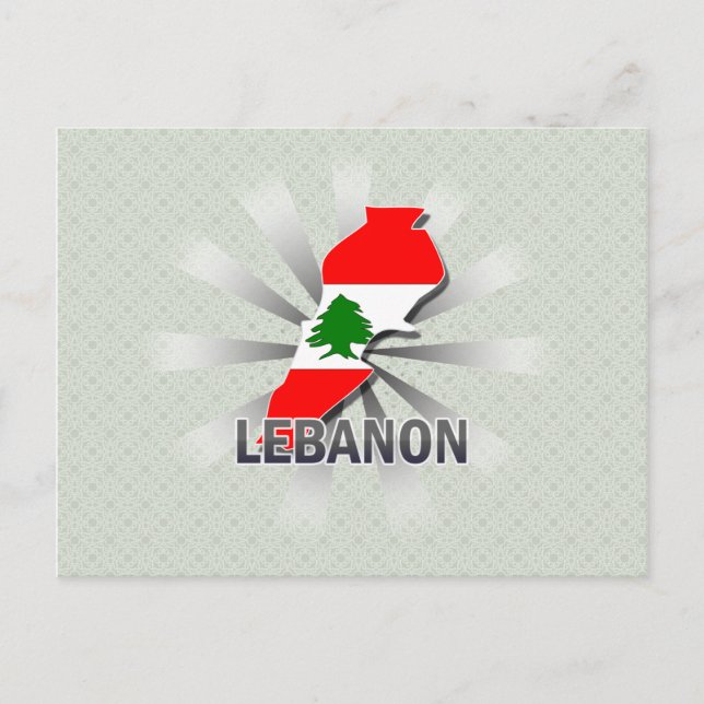 Lebanon Flag Map 2.0 Postcard (Front)