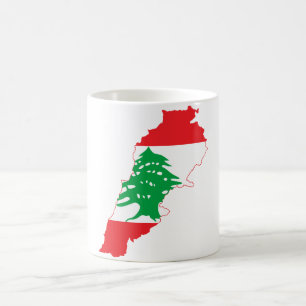 Lebanon Flag Map Coffee Mug