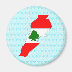 Lebanon Flag Map full size Magnet