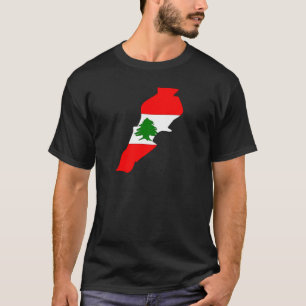 Lebanon Flag Map full size T-Shirt
