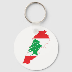 Lebanon Flag Map Key Ring