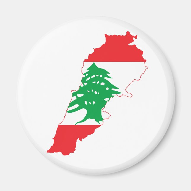 Lebanon Flag Map Magnet (Front)