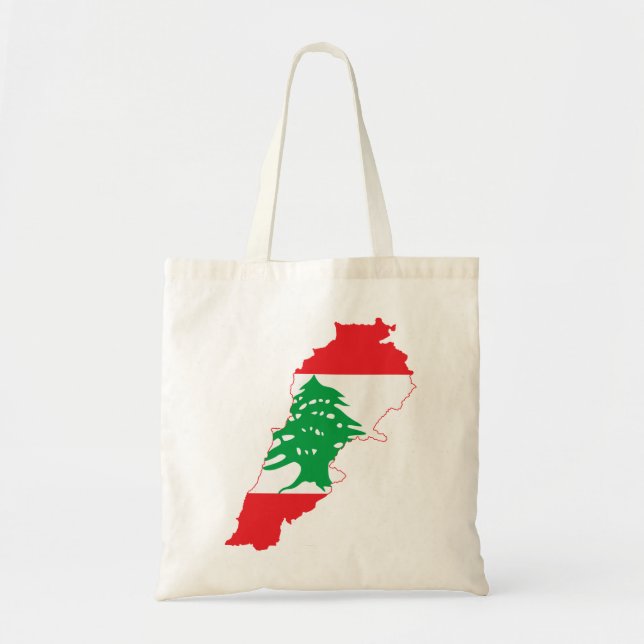 Lebanon Flag Map Tote Bag (Front)
