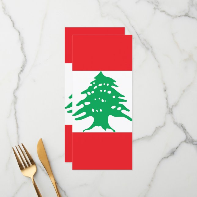 Lebanon flag menu (Front/Back In Situ)