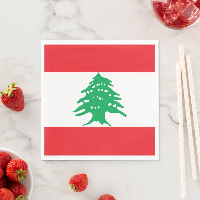 Lebanon flag napkin (Insitu)