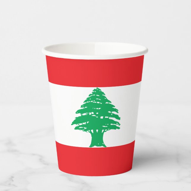 Lebanon Flag Paper Cups (Left)