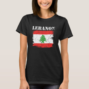 Lebanon Flag Patriotic Football Proud Nostalgic T-Shirt