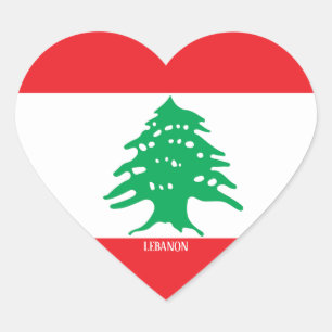 Lebanon Flag Patriotic Heart Sticker