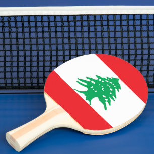 Lebanon flag ping pong paddle