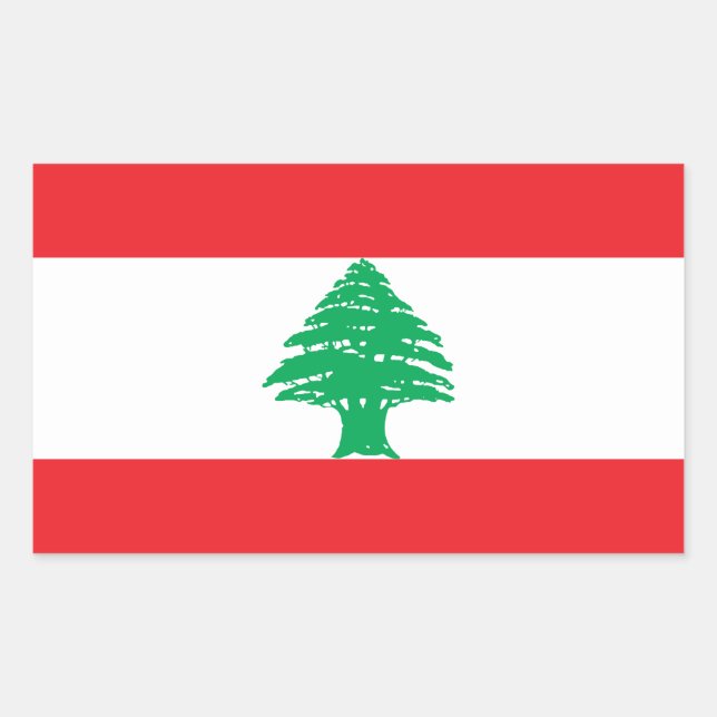 Lebanon Flag Rectangular Sticker (Front)