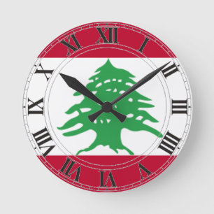 Lebanon Flag Round Clock