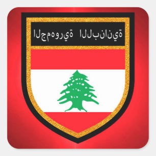 Lebanon Flag Square Sticker