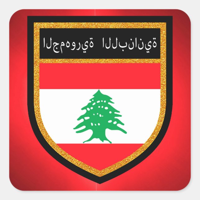Lebanon Flag Square Sticker (Front)