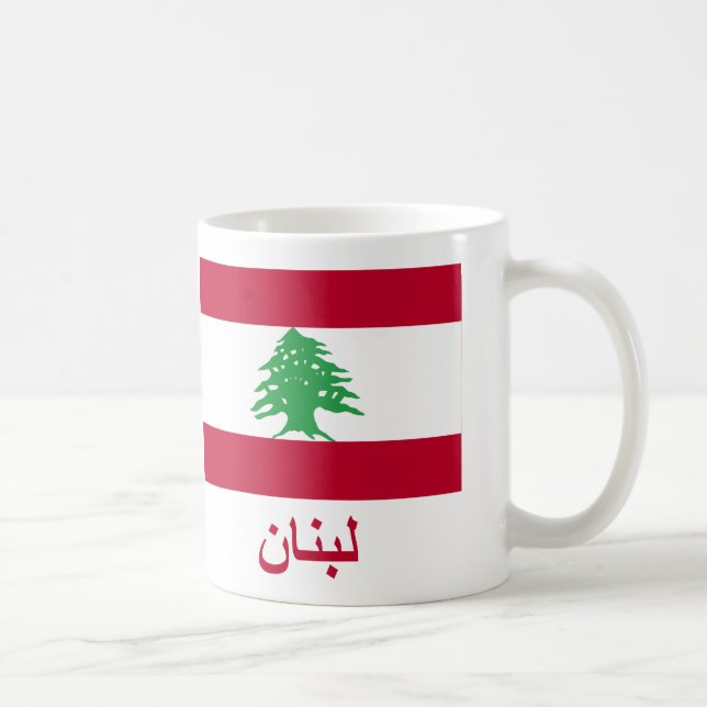 Lebanon Flag with Name in Arabic Coffee Mug (Right)