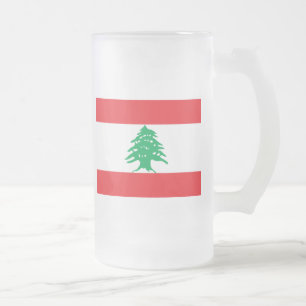 lebanon frosted glass beer mug