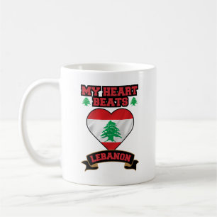 Lebanon Heart Flag Love Pride Support Freedom Coffee Mug