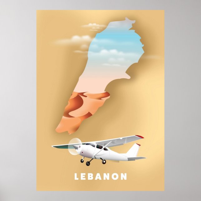 Lebanon illustrated map poster (Front)