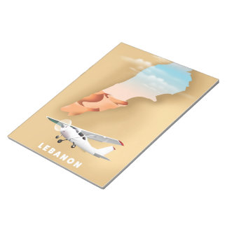 Lebanon illustrated map travel poster notepad