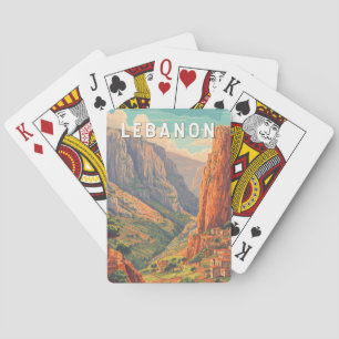 Lebanon Illustration Travel Art Vintage Playing Cards