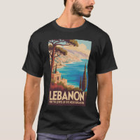 Lebanon Landscape Illustration Travel Art Vintage