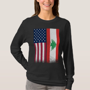 Lebanon Lebanese American Flags Proud USA Lebanon T-Shirt