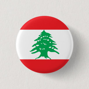 Lebanon (Lebanese) Flag 3 Cm Round Badge